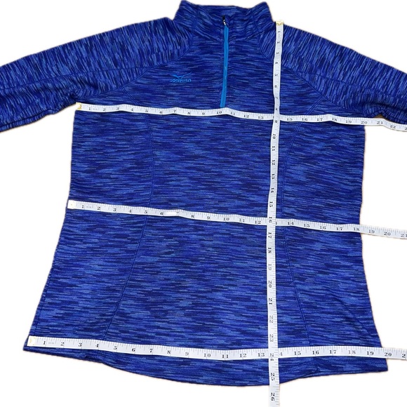 Mizuno Drylite Performance Flex Top 1/4 Zip Pullover Marbled Blue Womens Size L - Picture 4 of 11